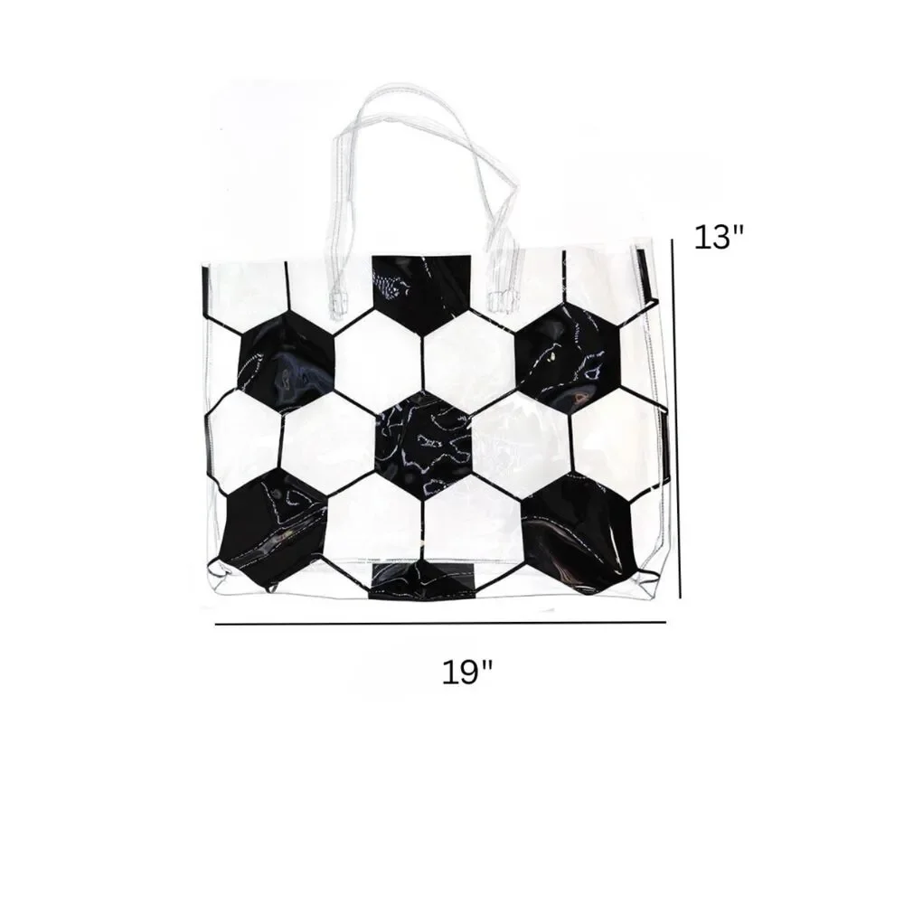 Transparent Clear Soccer Shoulder Tote Bag. NEW